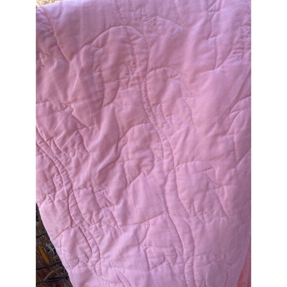 Vintage 1970s Cross Stitch Flower Quilt Cotton 75x100 - Picture 7 of 16